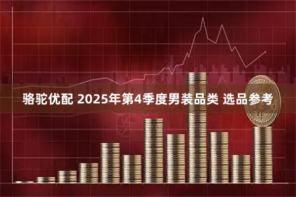 骆驼优配 2025年第4季度男装品类 选品参考