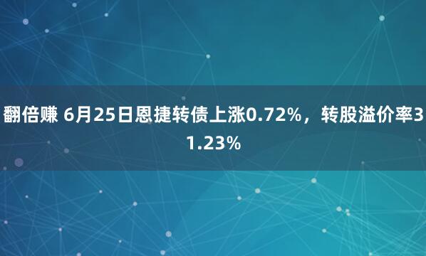 翻倍赚 6月25日恩捷转债上涨0.72%，转股溢价率31.23%